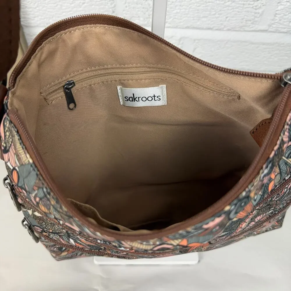 Sakroots Sienna Spirit Desert Artist Circle Flat Coated Canvas Crossbody Bag